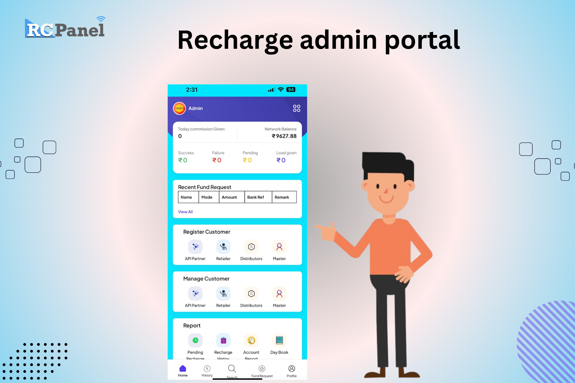 Recharge admin portal